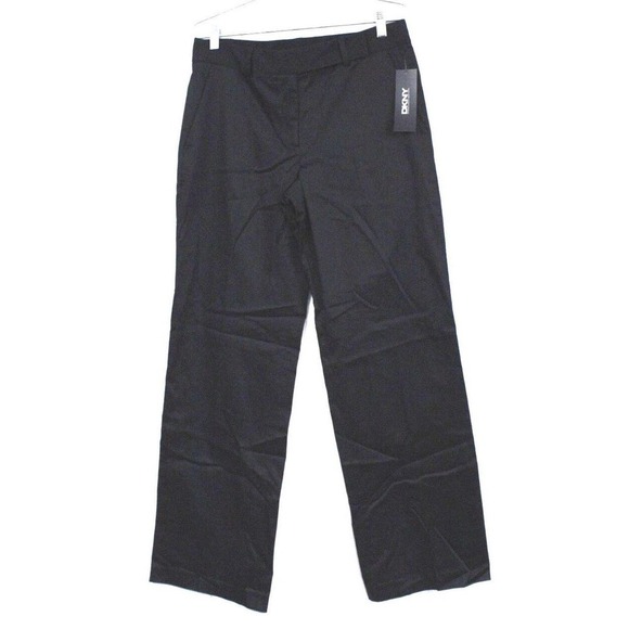 Dkny Pants - DKNY Black Womens Dress Pants Flat Front Straight Leg Size 8 NWT $225 32/34